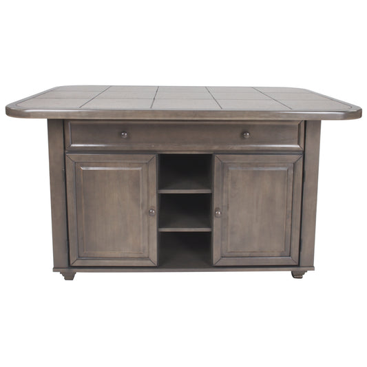 Sunset Trading Shades of Gray Kitchen Island | Gray Tile Top