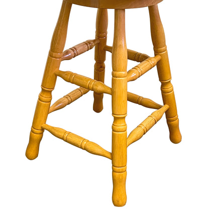 Oak Selections 24" Keyhole Windsor Barstool | Swivel Counter Height Stool | Light Oak